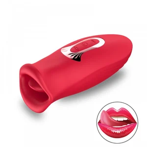 vibrador clitoriano em formato de boca com língua vibratória - 10 intensidades (8515)