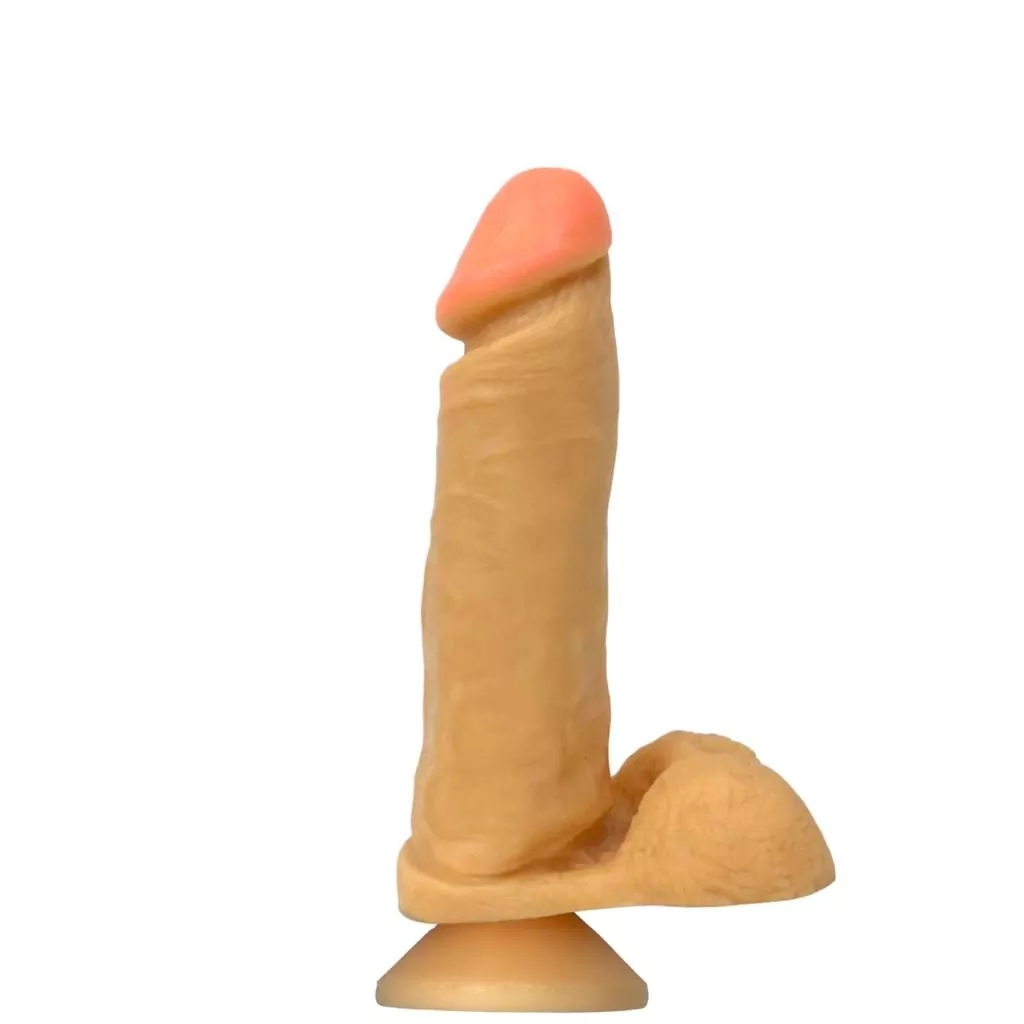 Rafa - Pênis Super Realistico Maciço com Escroto e Ventosa 20 x 4,5 cm em Cyberskin