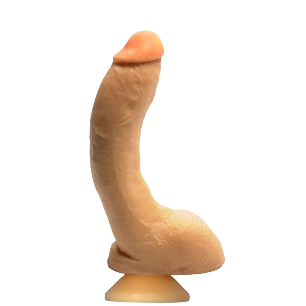 Pênis Realístico com Escroto e Ventosa em Cyberskin 22 x 5 cm