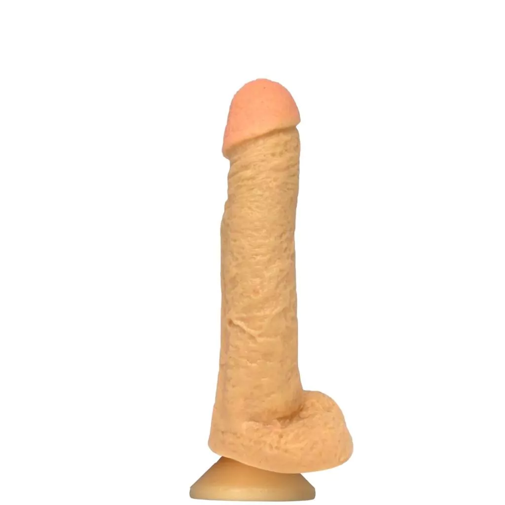 Artur Pênis Super Realistico Maciço com Escroto e Ventosa 19 x 3,5 cm em Cyberskin