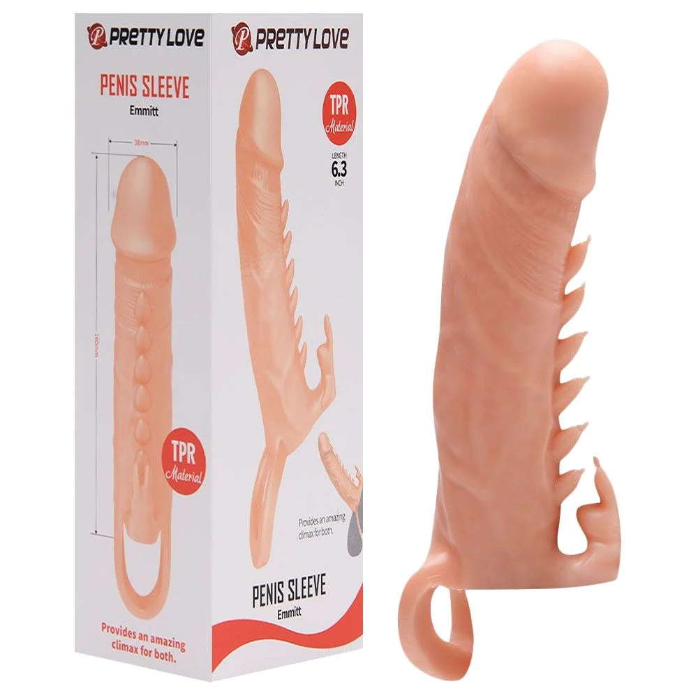 Capa Peniana 16cm com Extensor de 4cm e Anel para Escroto (BI026246) – PRETTY LOVE EMMITT (CP16)