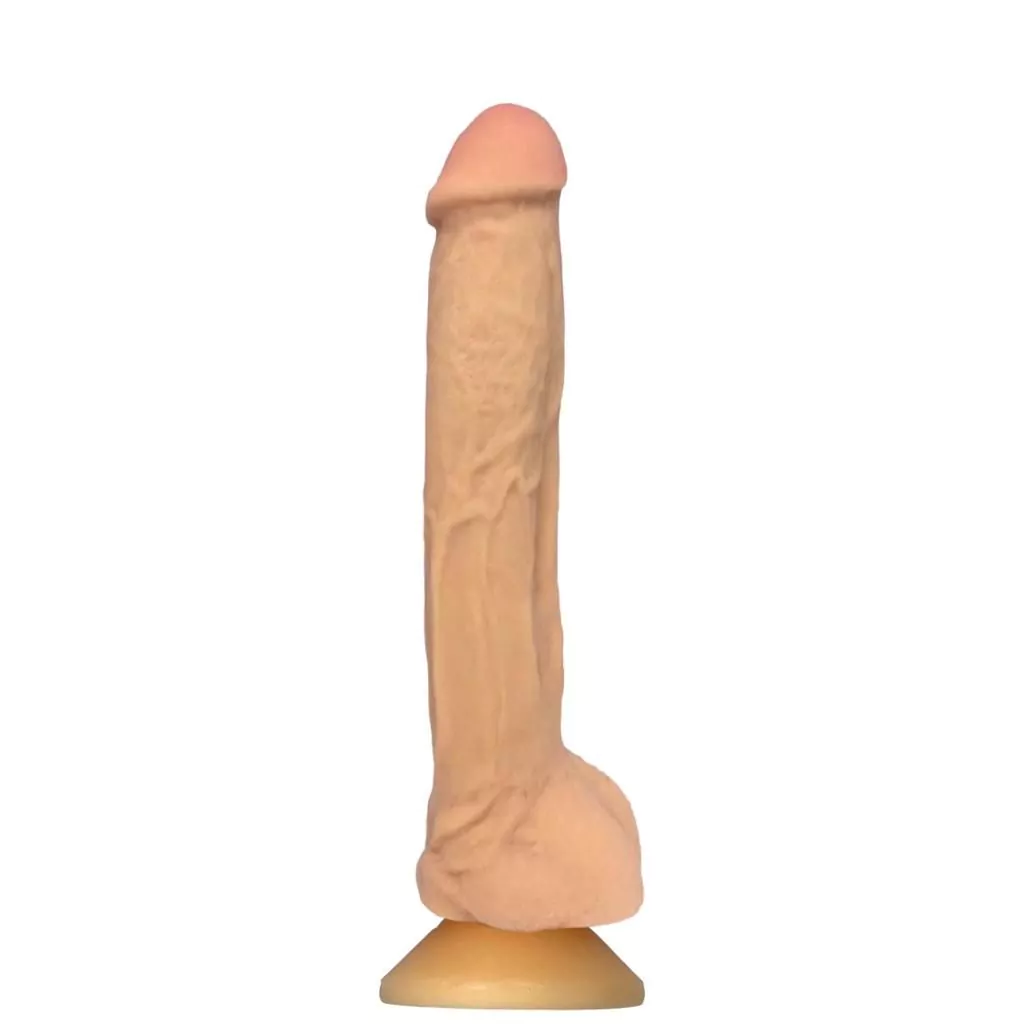 Pênis Realístico com Escroto e Ventosa em Cyberskin 26,5 x 5 cm