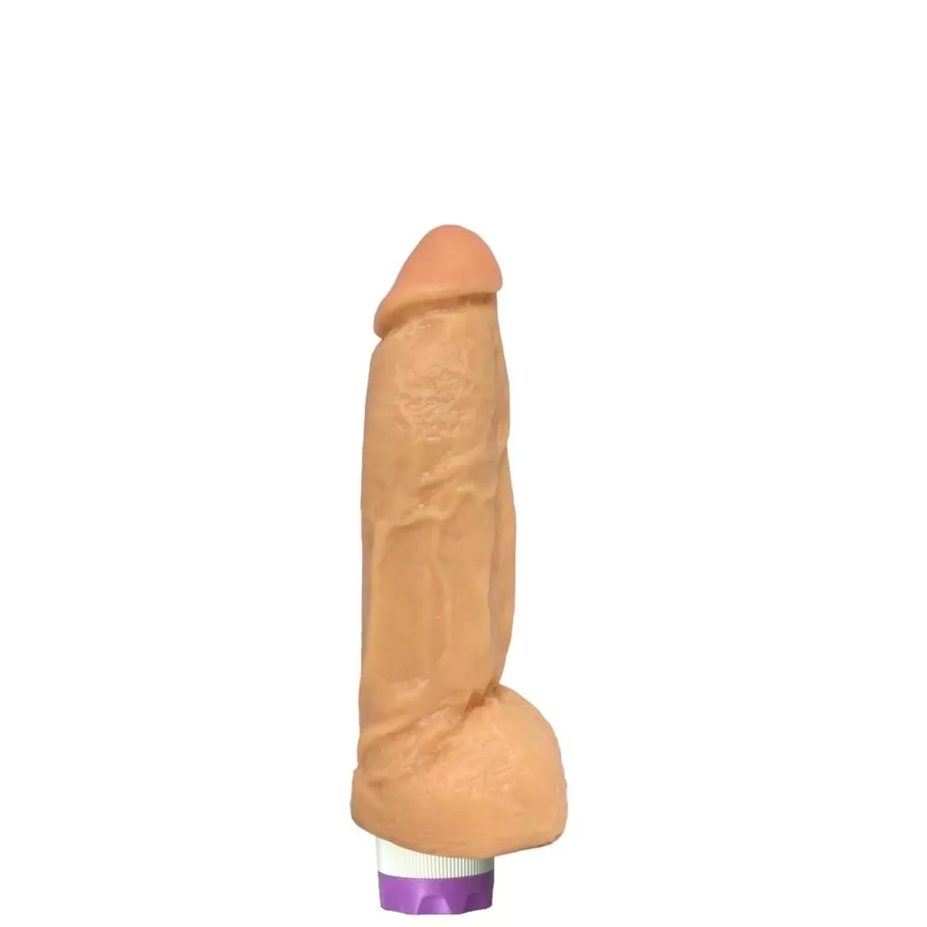 Vitor - Pênis Realístico com Vibro e Escroto em Cyberskin 18,5 x 4,5 cm