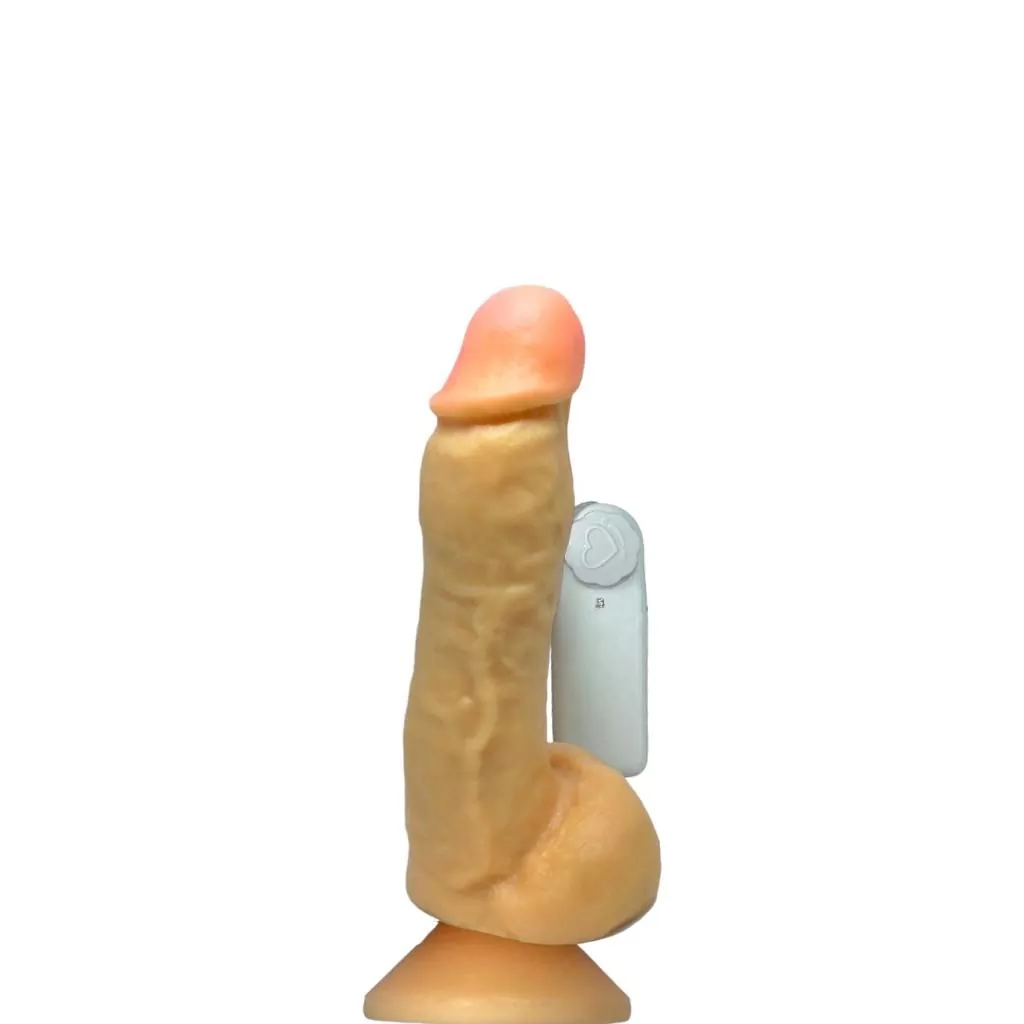 Eder - Pênis Realístico com Vibro e Escroto em Cyberskin 17 x 3,5 cm