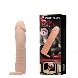 Capa Peniana Em Cyberskin 18X3,6CM - Extensor de 6Cm E Anel Escrotal - Pretty Love