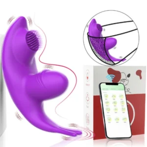 Vibrador de calcinha com cerdas por aplicativo de celular (MLPP3045) recarregável