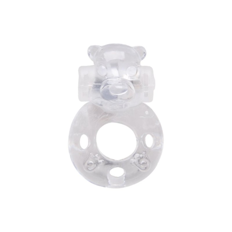 ANEL PENIANO COM VIBRO URSINHO (ss004) transparente