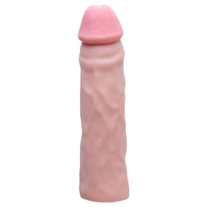 Capa Peniana Texturizada 18 X 4,3Cm (7522) bege com a glande rosada