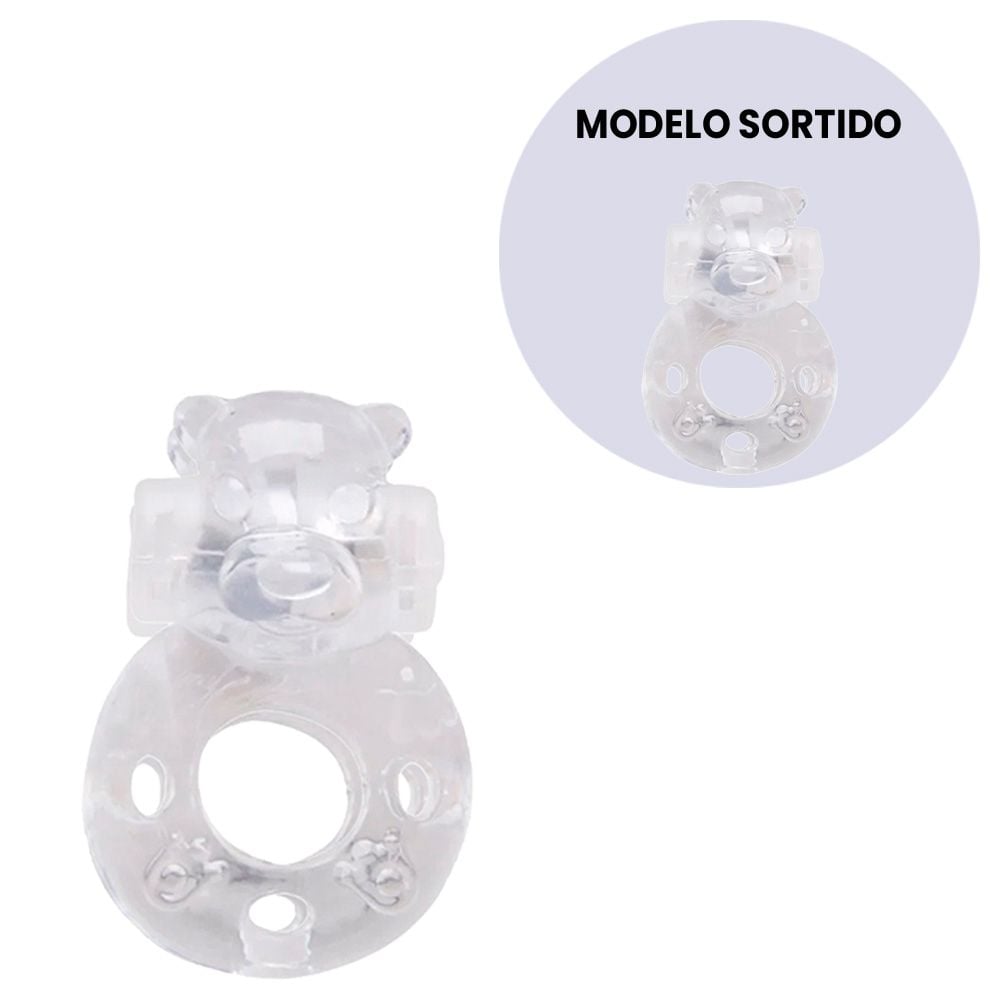 ANEL PENIANO COM VIBRO URSINHO (ss004) transparente — foto 13