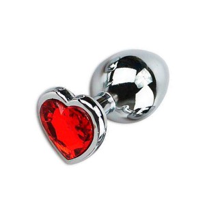 PLUG ANAL COM JOIA de coração tamanho – M (5849) vermelho