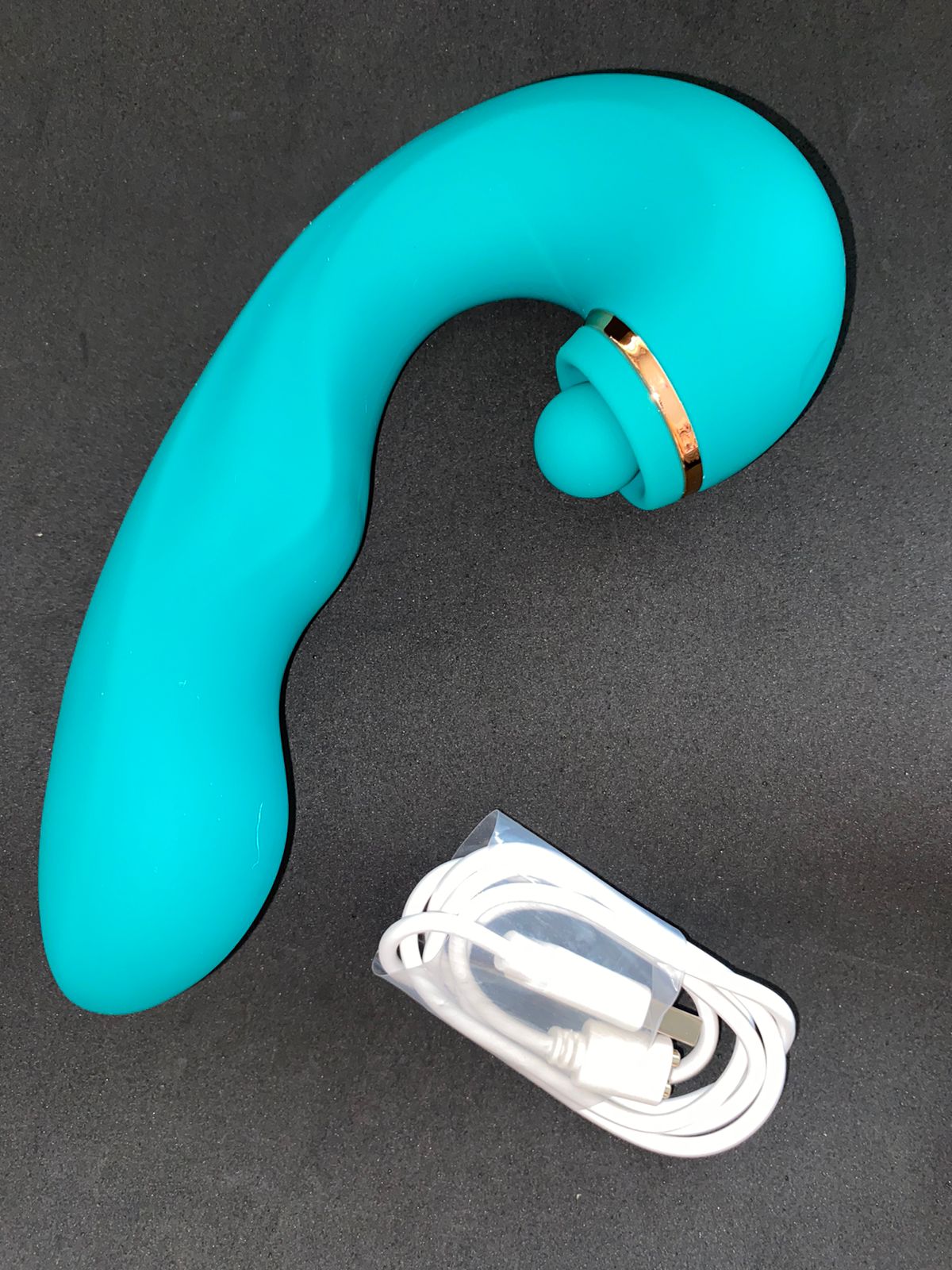 Vibrador estimulador 3 em 1 COM PULSAÇÃO NO PONTO G E CLITÓRIS (7416) recarregável — foto 3