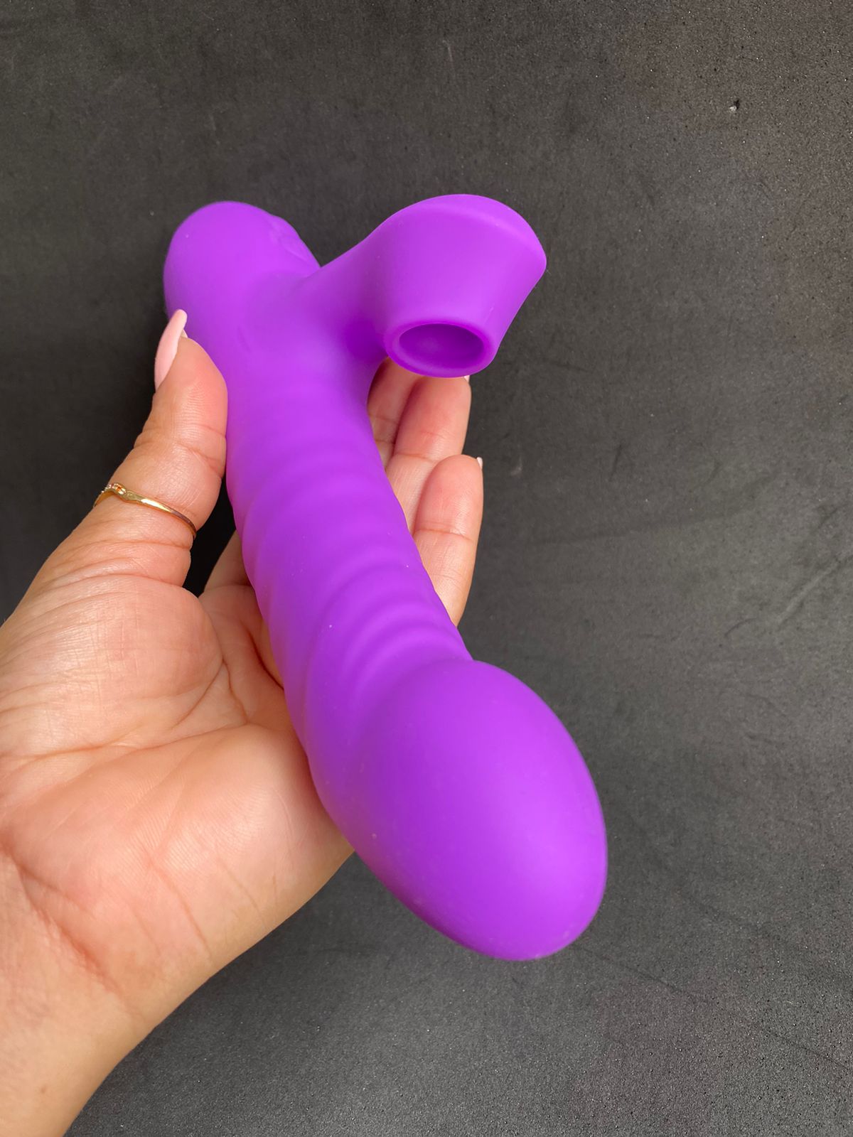 Vibrador ponto G com estimulador clitoriano vai e vem 10 vibração (5214) Recarregável — foto 2