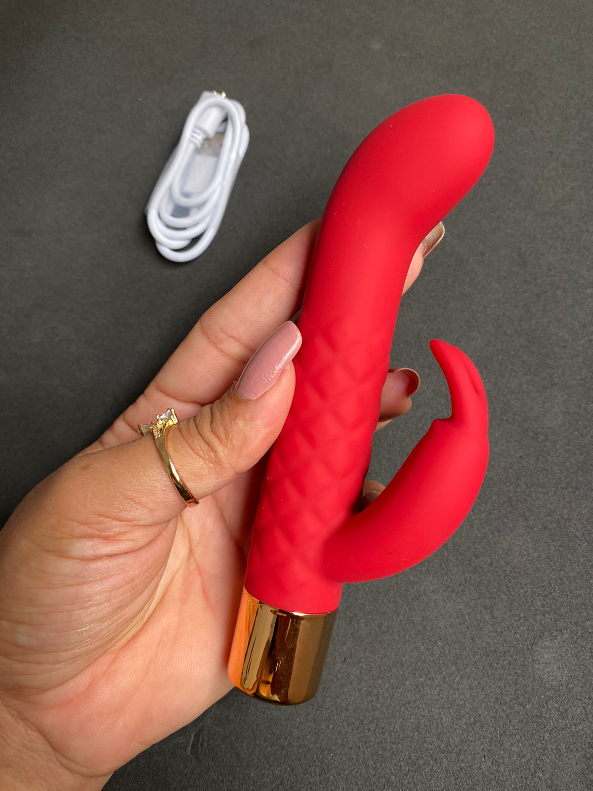 Vibrador ponto G c/ estimulador rabbit 7 de vibração (3511) recarregávek — foto 4