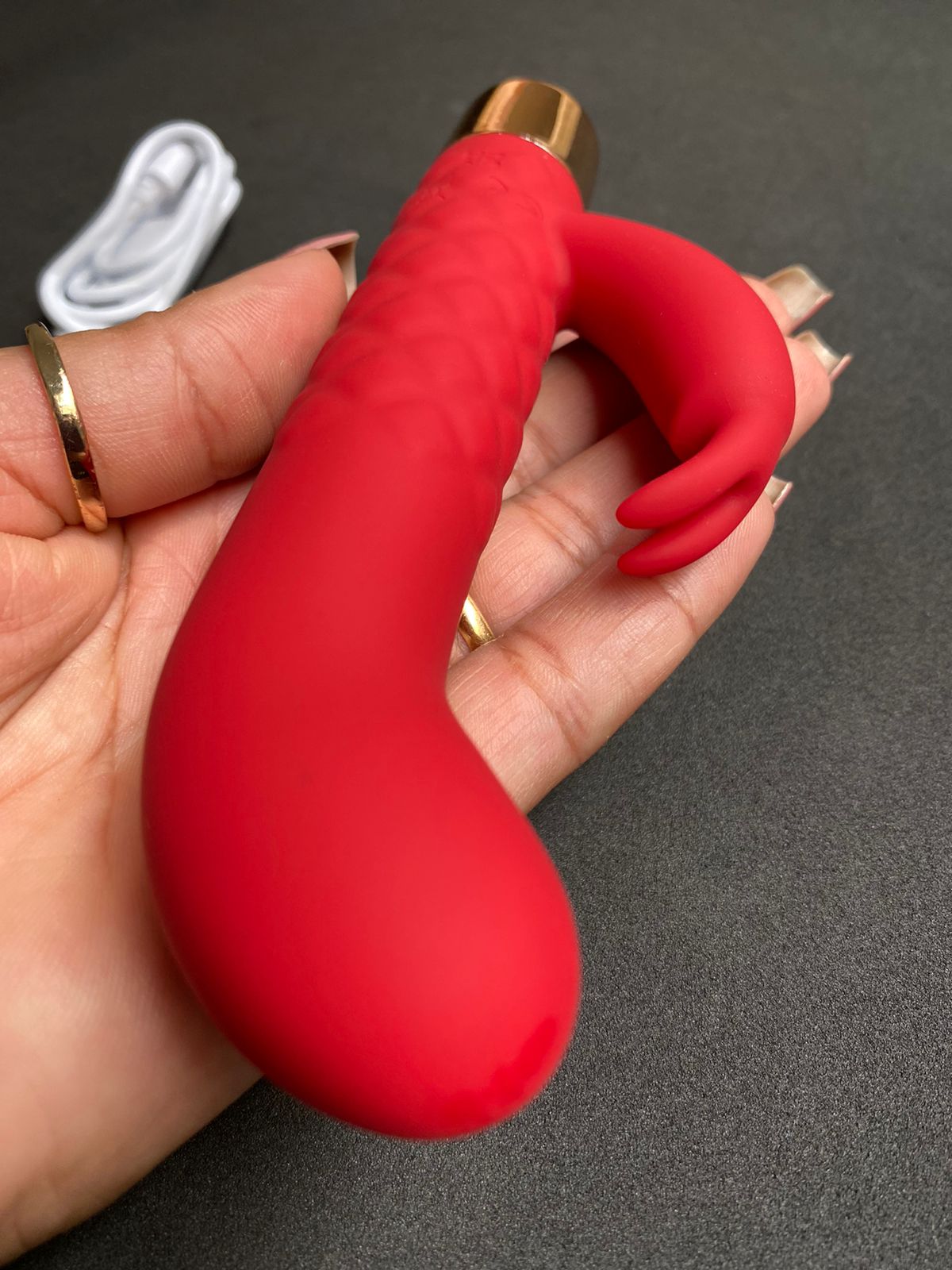 Vibrador ponto G c/ estimulador rabbit 7 de vibração (3511) recarregávek — foto 5