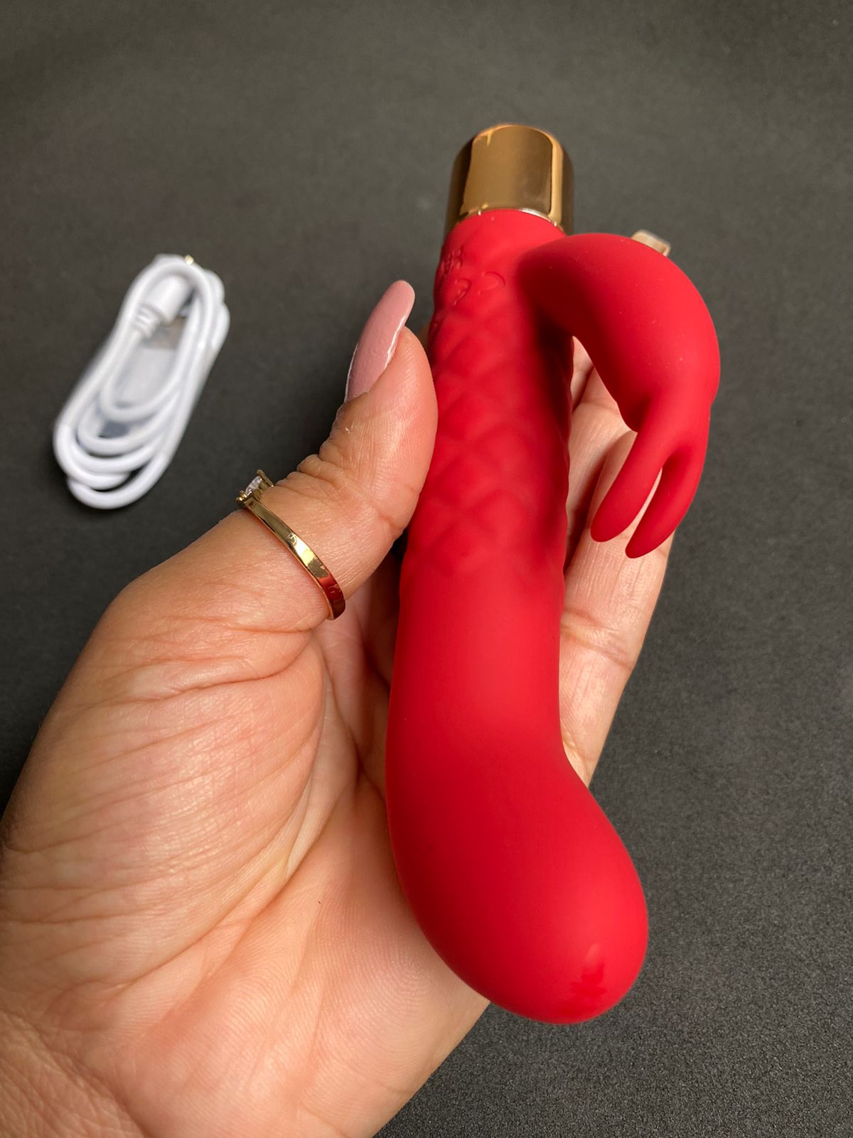 Vibrador ponto G c/ estimulador rabbit 7 de vibração (3511) recarregávek — foto 3