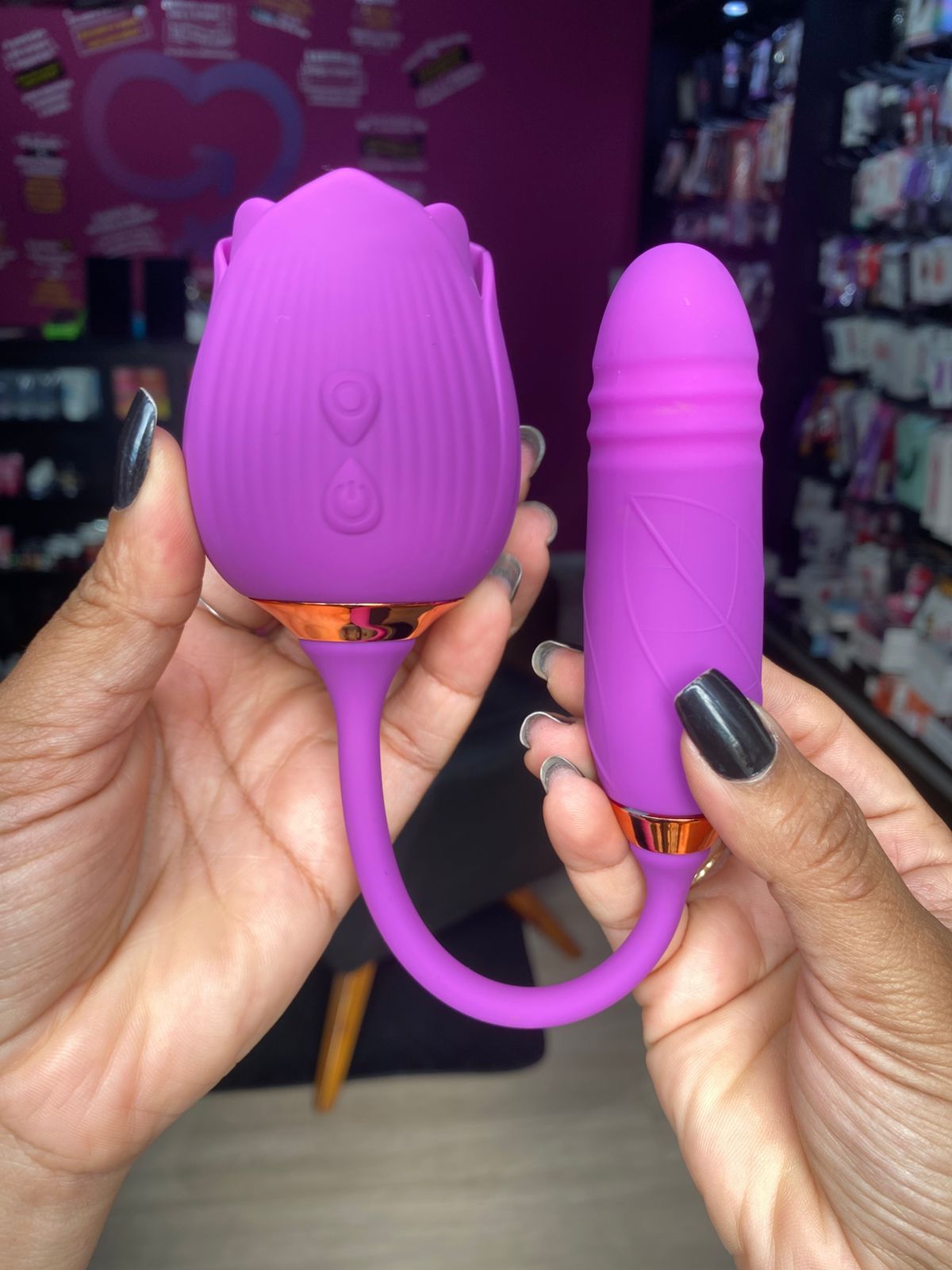 Rosa do Tesão (GOZ by iFody) — Vibrador 2 em 1 Recarregável | Ponto G Vai e Vem + Pulsação Clitoriana — foto 3