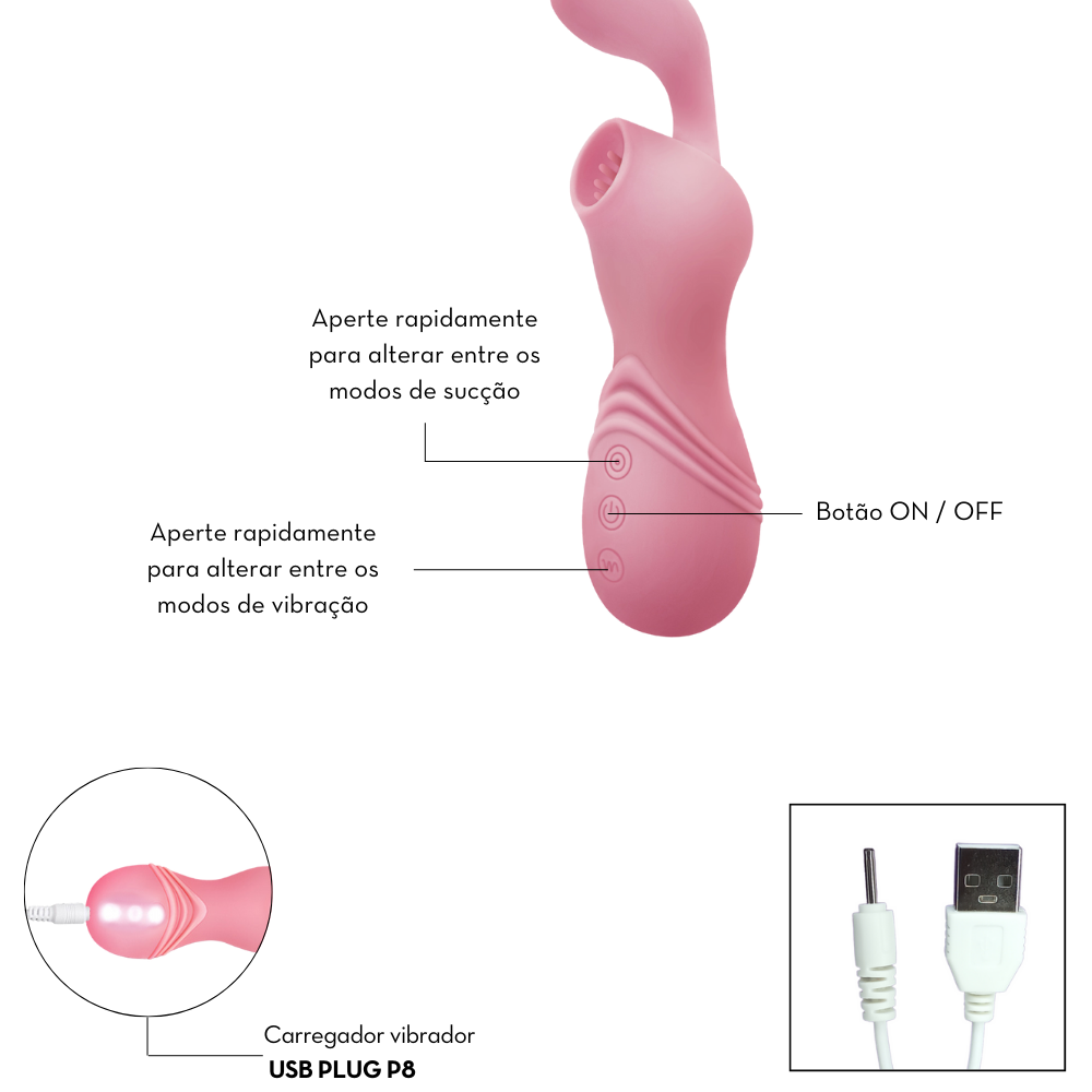 Sugador clitoriano com estimulo no Ponto G 12 intensidades (1056) roxo — foto 6