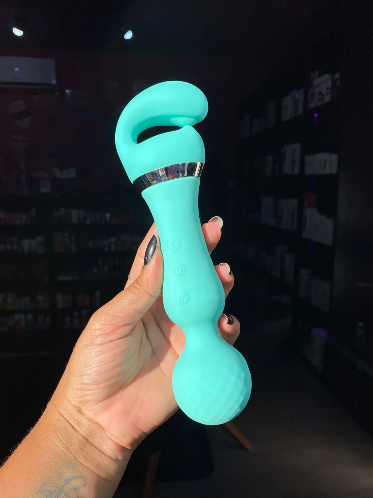 STRAPLESS -Vibrador varinha mágica com duplo motor- 10 INTENSIDADES (1095) recarregável