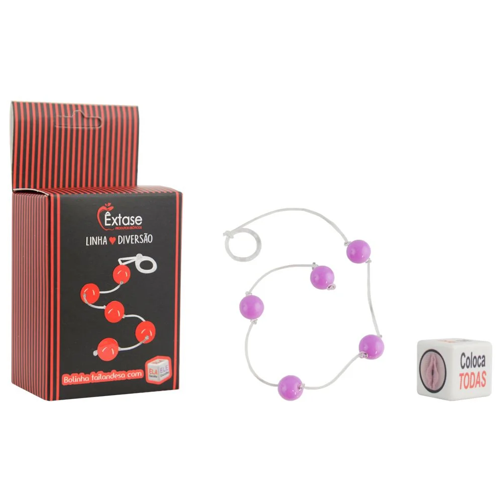 Kit Bolinha Tailandesa P (15mm) Com Dadinho Êxtase - Roxo — foto 1