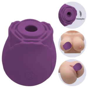 VIBRADOR FORMATO DE ROSA VIBRA POR ONDAS DE PULSAÇÃO 10 INTENSIDADES