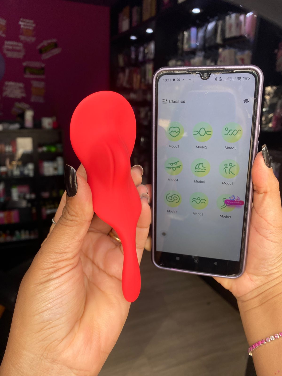 V1br4d0r de Calcinha por aplicativo de celular 09 intensidades (8287) recarregável