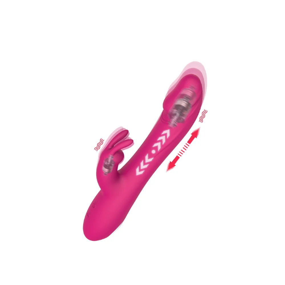 rabbit -vibrador vai e vem com estimulo no ponto g e clitóris- 10 intensidades pink