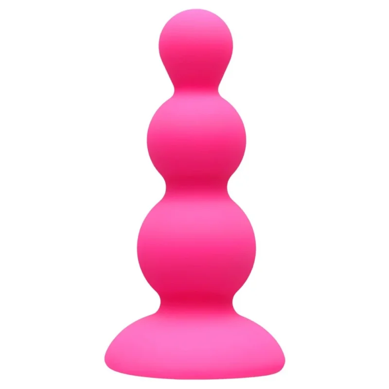 PLUG ESCALONADO EM SILICONE PEQUENO 7,5 X 2,7CM (7911) rosa