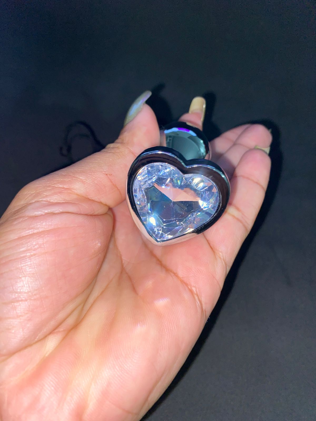 PLUG ANAL COM JOIA de coração tamanho – p (5848) transparente — foto 3