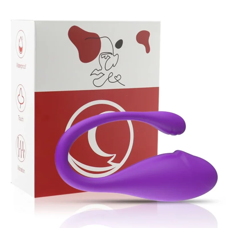 Vibrador de casal -por aplicativo de celular aveludado- 09 intensidades (2025) roxo