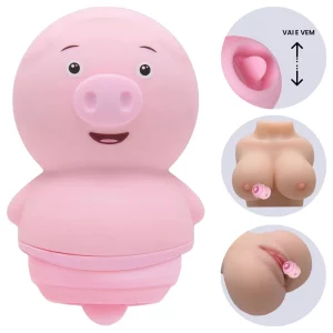 Porquinho -vibrador de clitóris- 02 intensidades (013) rosa