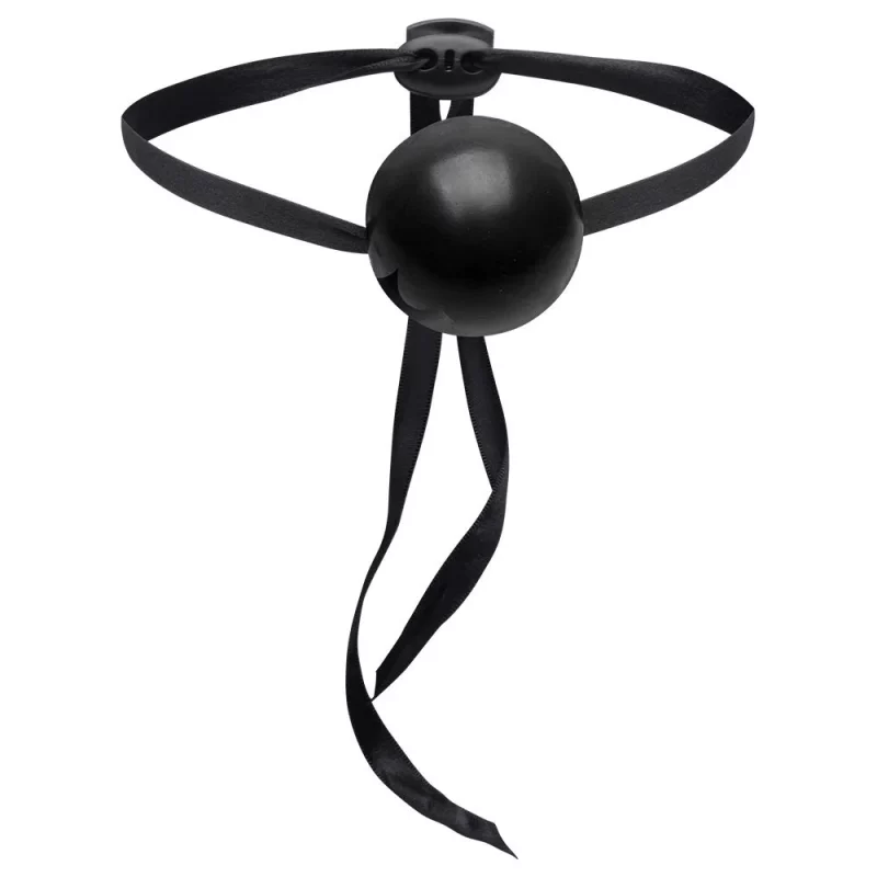 Mordaça Bola Amarra Cetim La Pimienta (L398) - preto