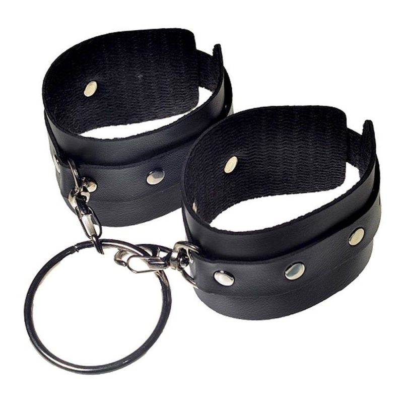 Algema Com Argola Mosquete Metal E Tiras Dominatrixxx (DX502P) PRETO