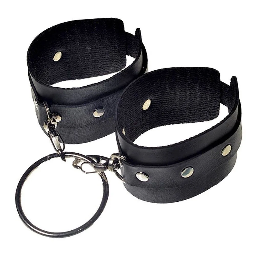 Algema com Argola Mosquete Metal e Tiras Dominatrixxx Preto