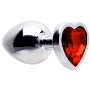 PLUG ANAL COM JOIA de coração tamanho – G (5850) vermelho