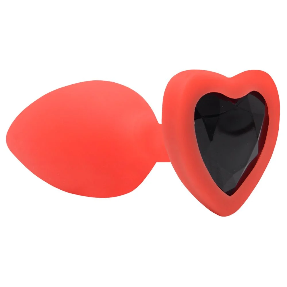 PLUG ANAL COM JOIA de coração em silicone tamanho – p (7205) vermelho — foto 8