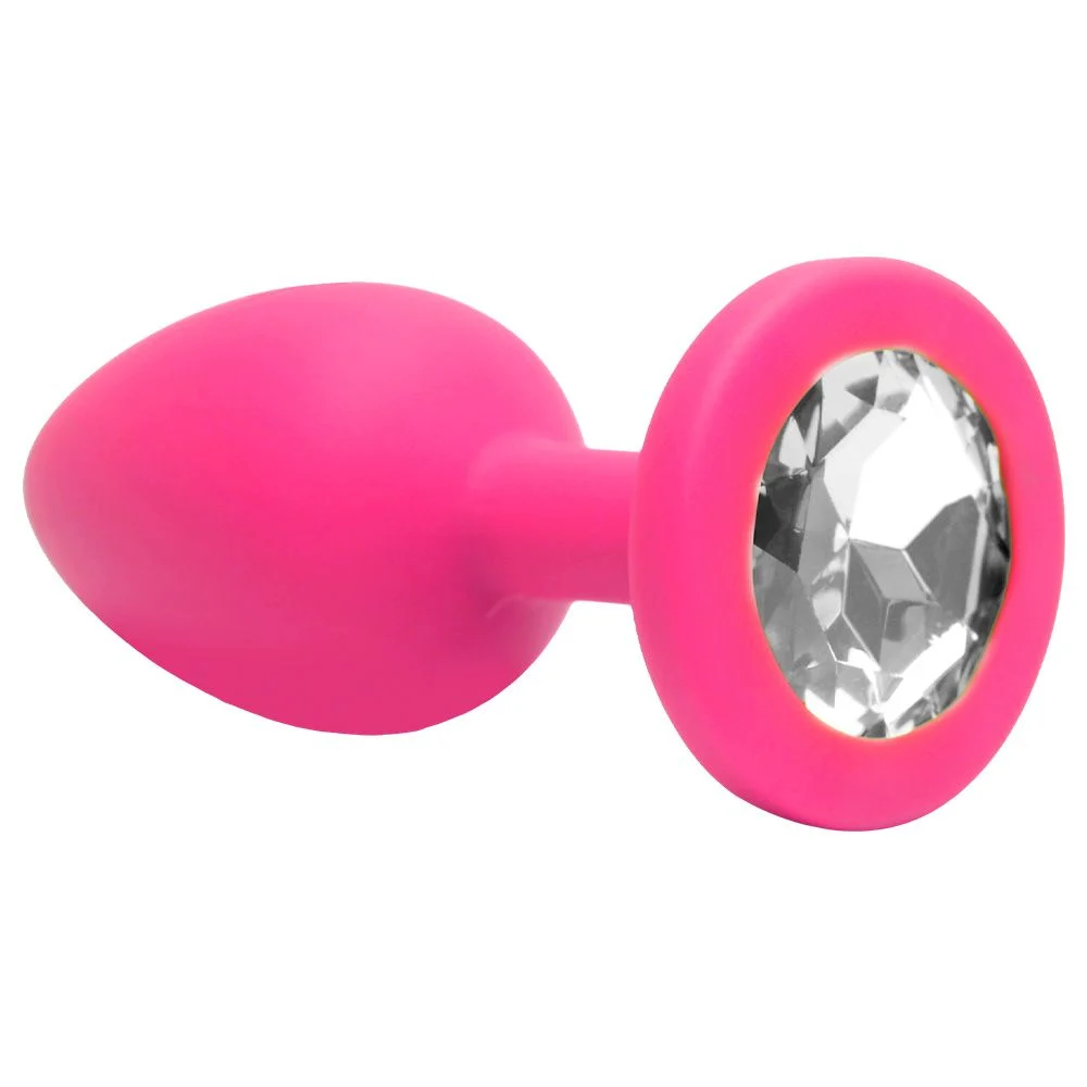 Plug Anal com Joia Redonda em Silicone Tamanho – P Pink