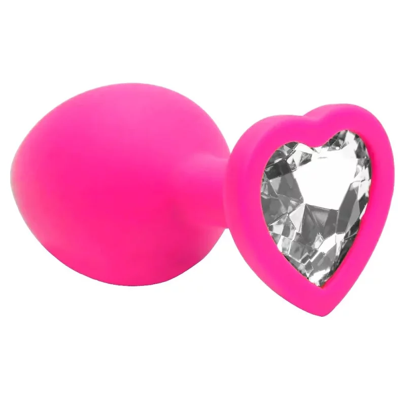 PLUG ANAL COM JOIA de coração em silicone tamanho – M (7206) pink