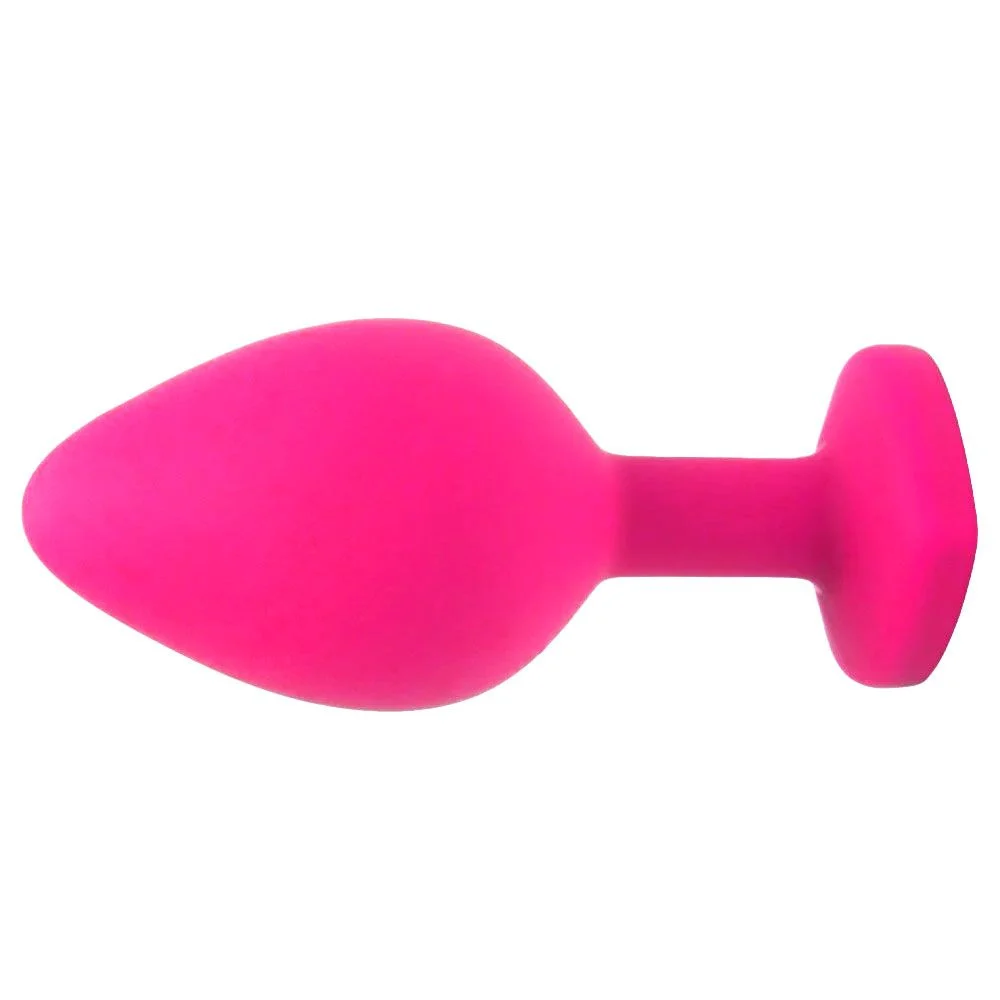 PLUG ANAL COM JOIA de coração em silicone tamanho – M (7206) pink — foto 5