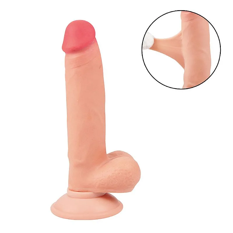 Pênis Realístico com Ventosa Removível e Dupla Camada - 17,5cm - Si