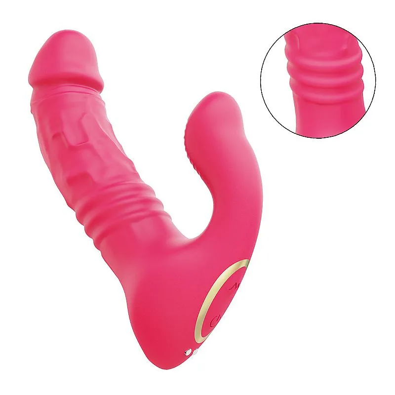 Vibrador de Ponto G e Clitóris com Vai e Vem - 10 Intensidades Pink