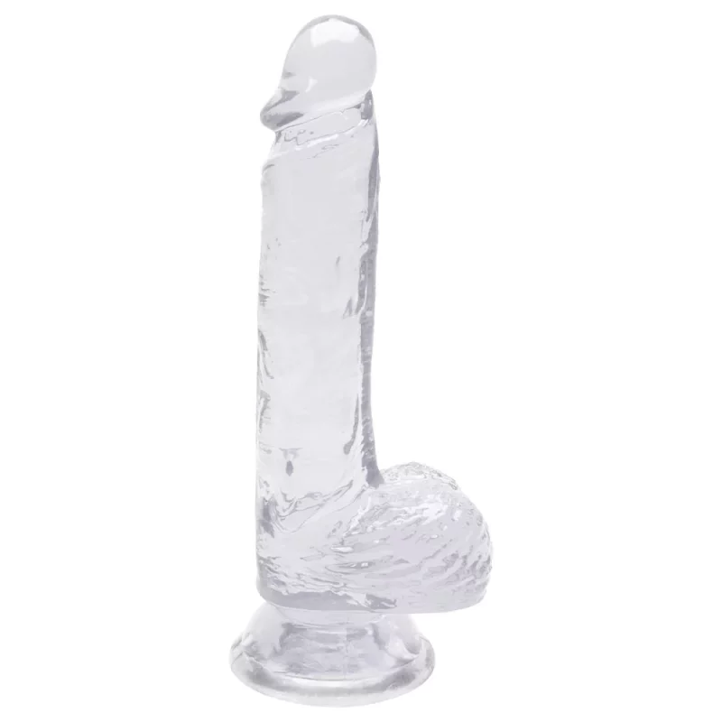 pênis em jelly COM ESCROTO  20,5X3,8CM (8228) transparente