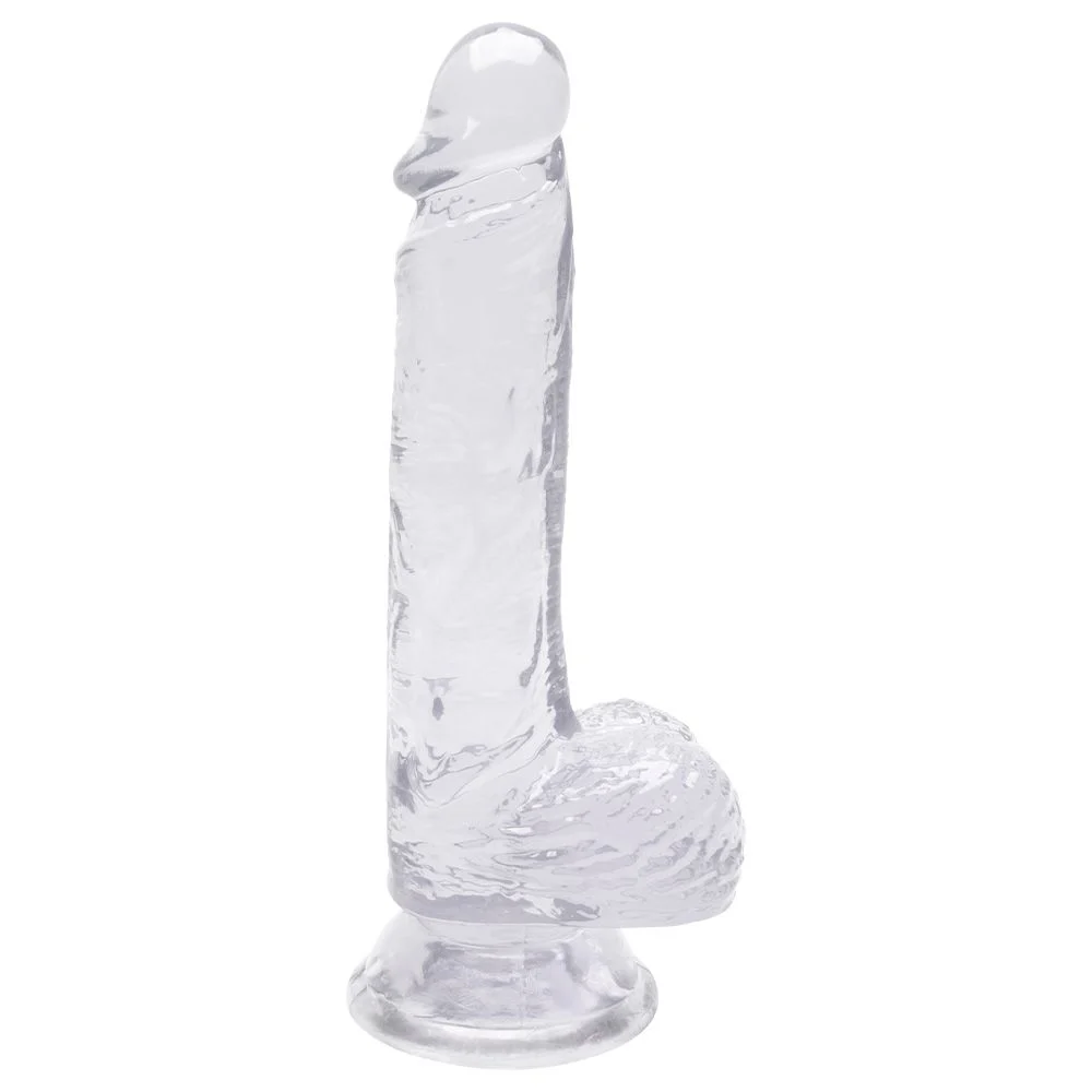 pênis em jelly COM ESCROTO  20,5X3,8CM (8228) transparente — foto 1