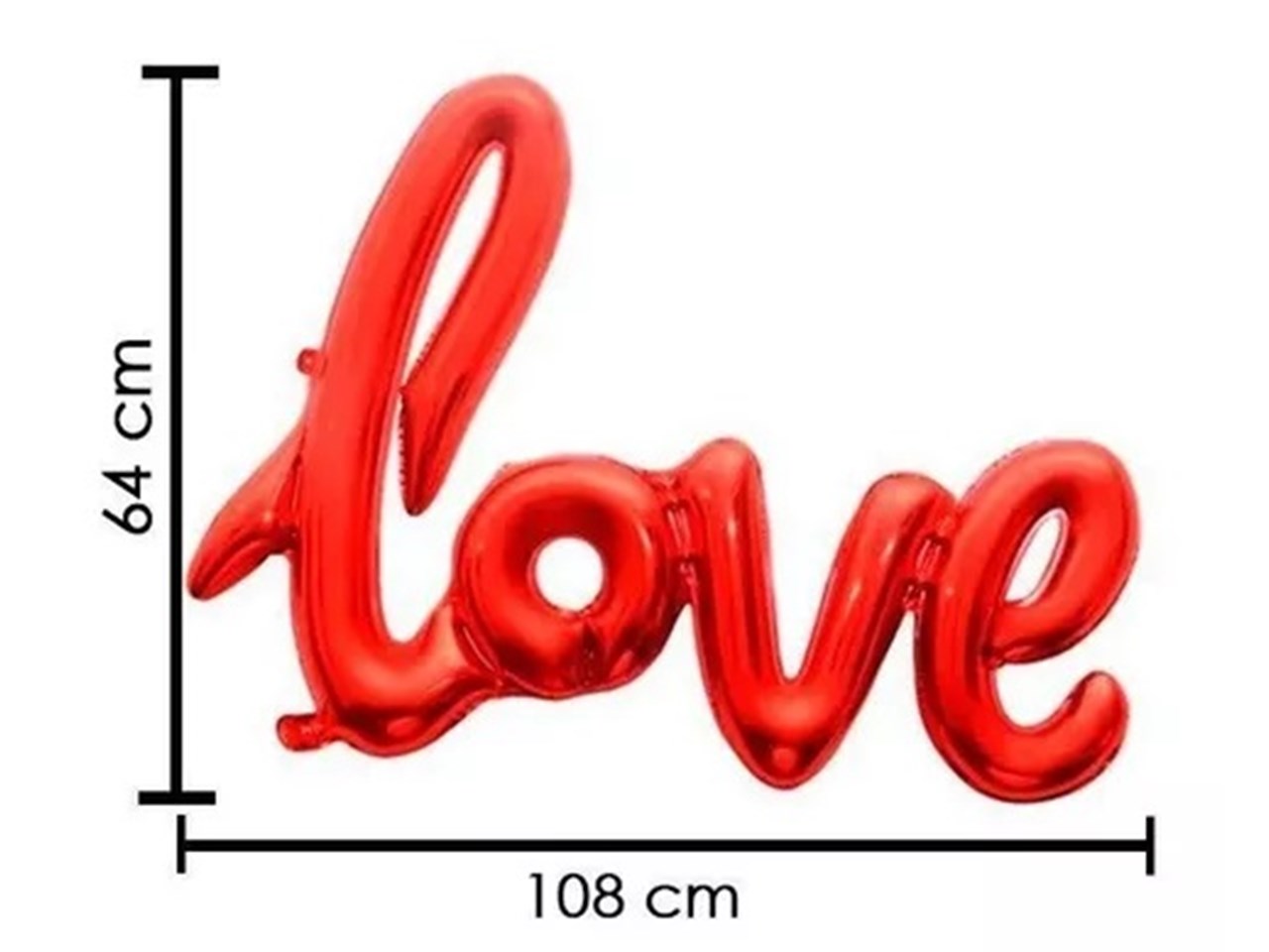 Balão Metalizado Love 108 X 64 Cm Vermelho