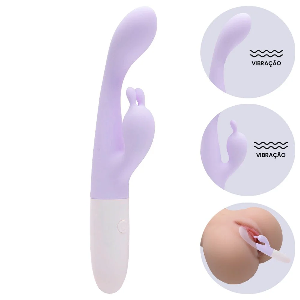 Vibrador Ponto G Rabbit com 10 intensidades lilás (PG186C) pilha — foto 1