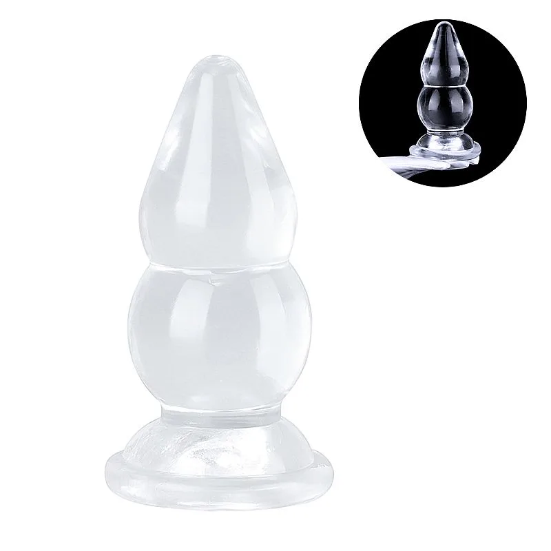 Plug Anal em Silicone - Escalonado - 16,0x10,0 cm Transparente
