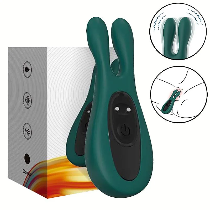 Vibrador de Clitóris Formato de Coelho Verde