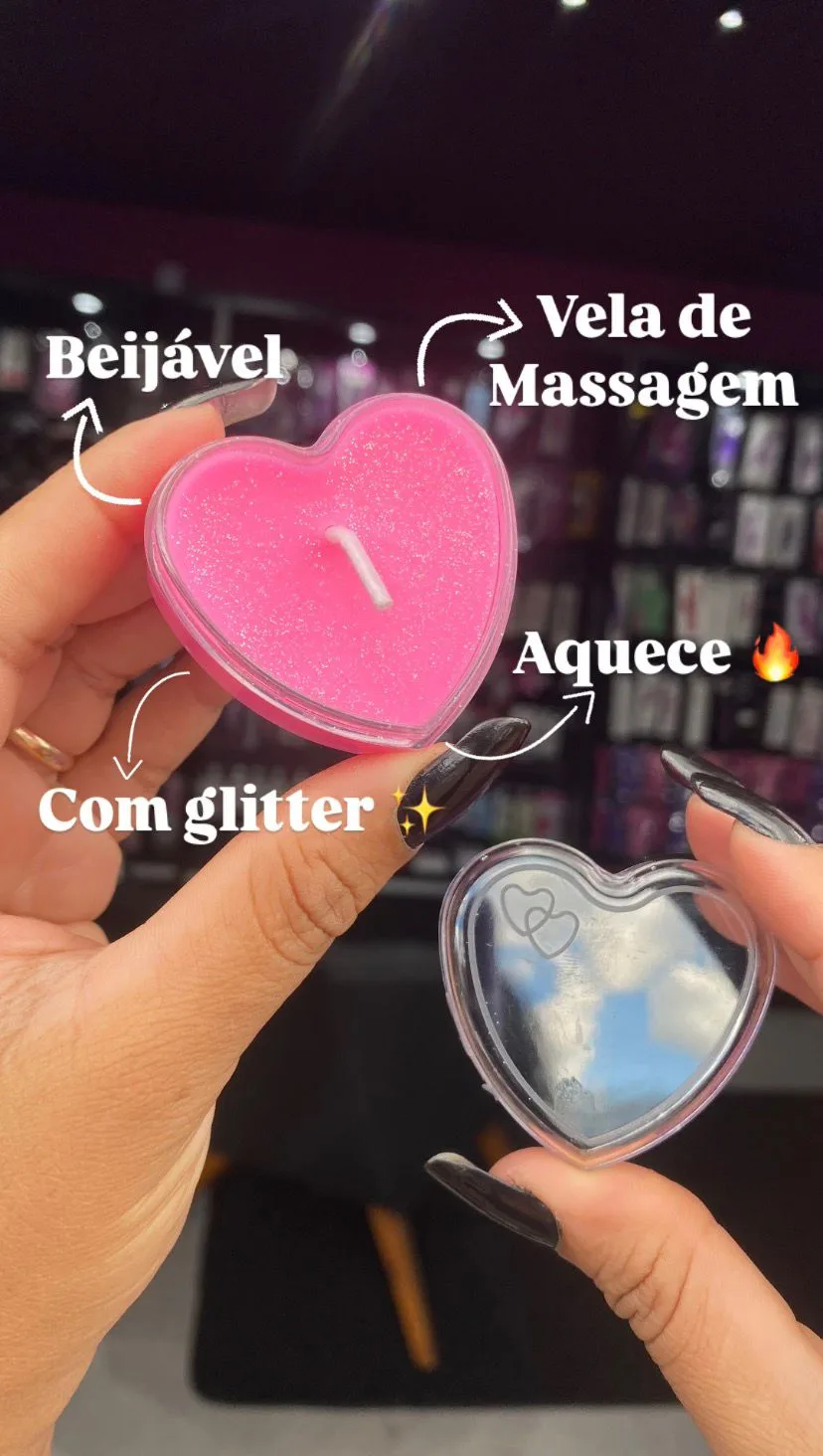 VELA FOGO DA PAIXÃO COM GLITTER 20G (chiclete) SEXY FANTASY