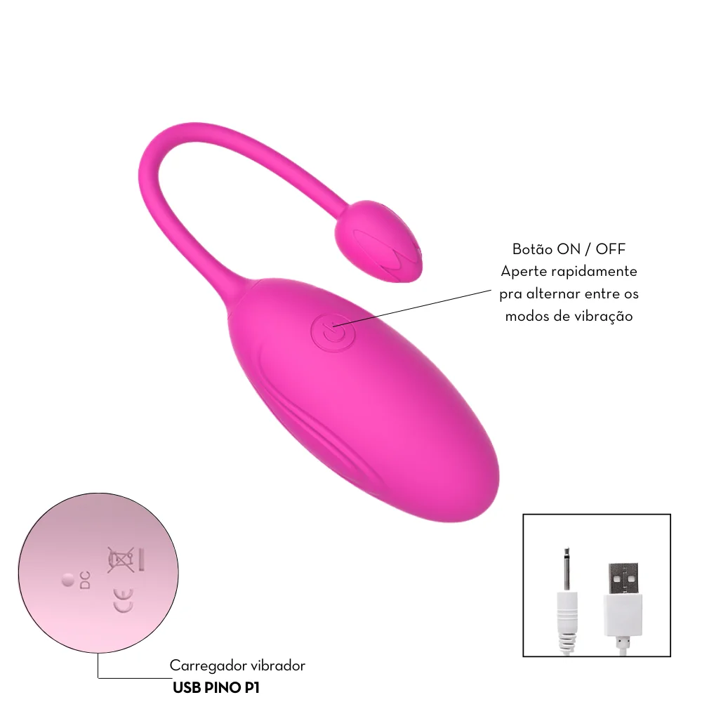 Cápsula vibratória por aplicativo de celular 9 intensidades (MLPP2027) rosa — foto 2