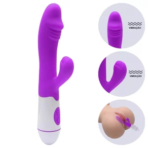 Vibrador Ponto G e clitoriano com 10 Vibrações (7273) roxo