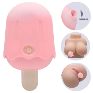 vibrador de Clitóris em Formato de Picolé com 10 Pulsações Lilo (SU059) ROSA